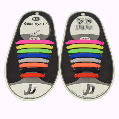 16pcs  Silicone Shoelaces Elastic Shoe Laces