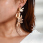 Golden Flower Drop Earrings Cute Dangle Earrings Women Jewelry Gift for Her