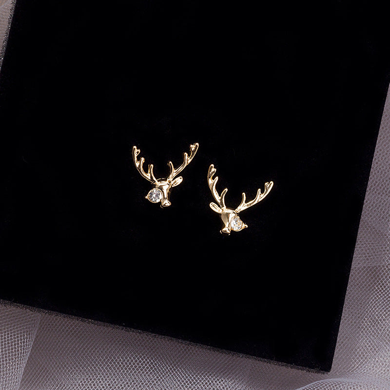 Deer Antlers Stud Earrings for Women Girls Fashion Earrings Piercing Jewelry