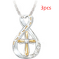 Cross Footprint Diamond Pendant Two Tone