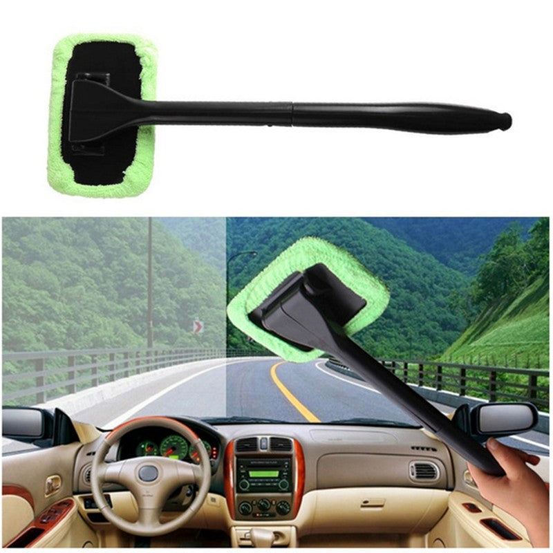 Car Window Windshield Wiper Microfiber Cloth Auto Window Cleaner Long Handle Car Washable Brush Clean Tool