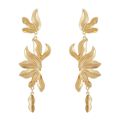 Golden Flower Drop Earrings Cute Dangle Earrings Women Jewelry Gift for Her