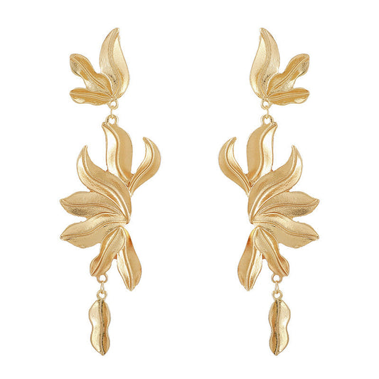 Golden Flower Drop Earrings Cute Dangle Earrings Women Jewelry Gift for Her