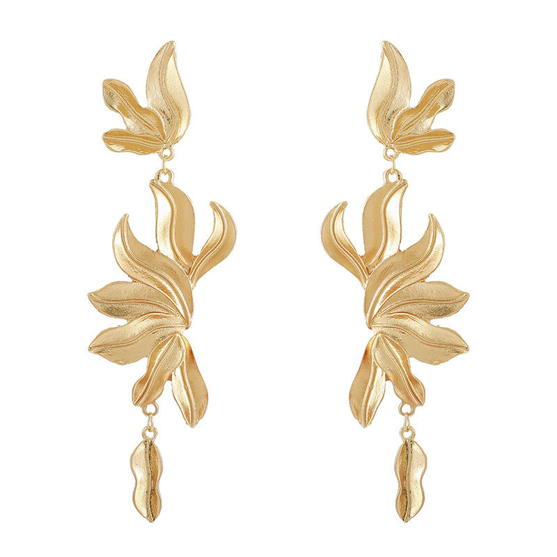 Golden Flower Drop Earrings Cute Dangle Earrings Women Jewelry Gift for Her