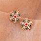 Colorful Snowflake Stud Earrings Female Girl Fashion Earrings Birthday Holiday