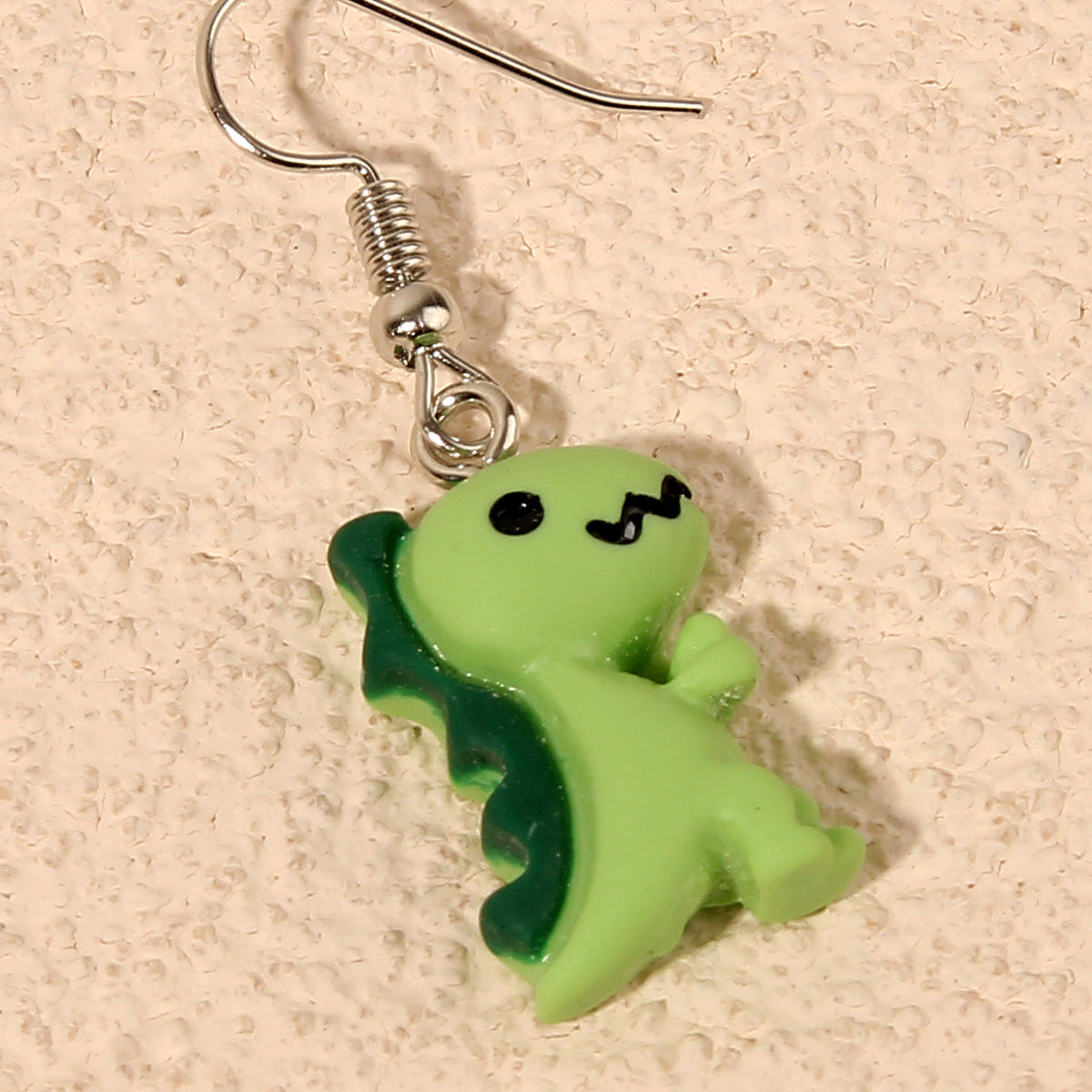 Green Cartoon Dinosaur Dangle Earrings Cute Summer Earring Jewelry Gift for Her