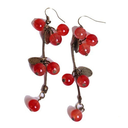 Red Currant Ear Drop Earrings Dangle Women Fashion Jewelry Gift for Her