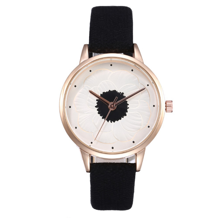 3D flower dial fashion simple quartz watch