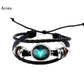 Twelve constellation glass piece couple bracelet