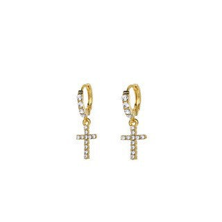 Rhinestone Cross Dangle Earrings Jewelry Accessories Girls Fashion Accessory