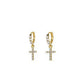 Rhinestone Cross Dangle Earrings Jewelry Accessories Girls Fashion Accessory