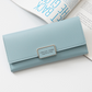 Women's wallet Korean version of the three fold long buckle clasp bag multi-card position pu leather wallet factory direct one generation
