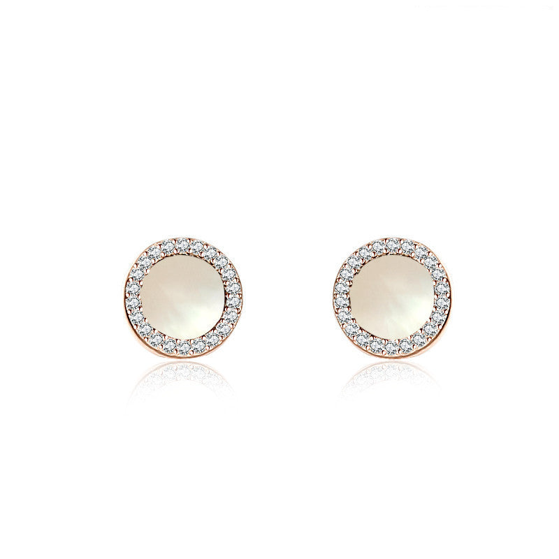 Rhinestone Faux Opal Stud Earrings Accessories Gift Women Girl Fashionable