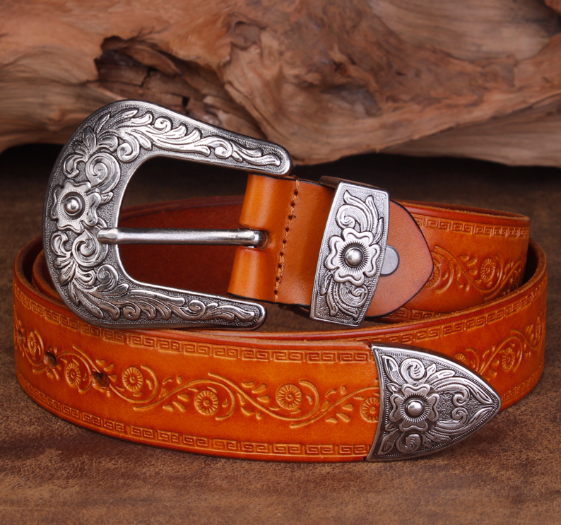 Jeans Belt Head Layer Cowhide Belt