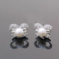 Pearl Bow Stud Earrings Women Jewelry Mom Gift Everyday Wear Earrings