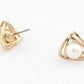 Pearl in Triangle Stud Earrings Women Charm Stud Jewelry Birthday Holiday Gifts