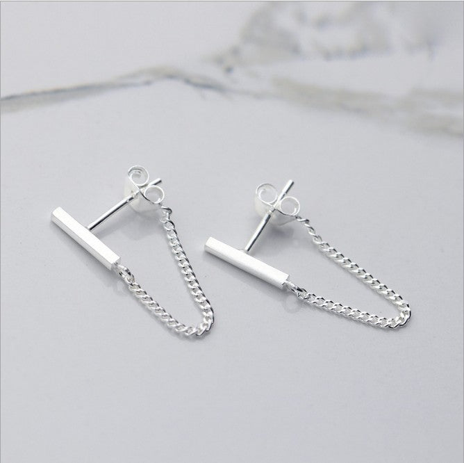 Simple Chain Design Stud Earrings Women Jewelry Gift for Her Accessories