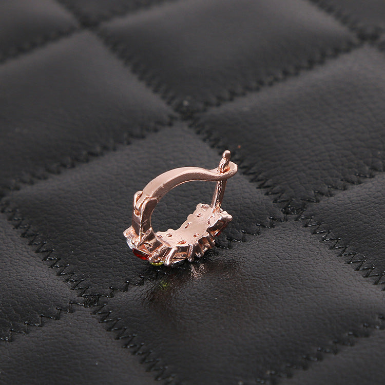 Colorful Stones Hoop Earring Women Jewelry Mom Gift Everyday Wear Earrings