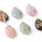 Natural Stone Pendant Gold Color Wire Wrap Gem