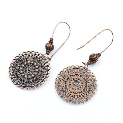 Mandala Flower Vintage Style Gift Earrings Dangle Women Fashion Jewelry Jewellery