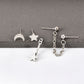 Moon Star Chain Ear Stud Earrings Dangle Women Fashion Jewelry Gift for Her