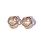 Rhinestone Oval Stud Earrings Women Charm Stud Jewelry Birthday Holiday Gifts