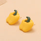 Yellow Bell Pepper Design Stud Earrings Women Girls Gifts Jewelry Accessories