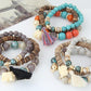 Baby Elephant Tassel Wood Beads Beaded Multi-Layer Temperament Bracelet Bracelet
