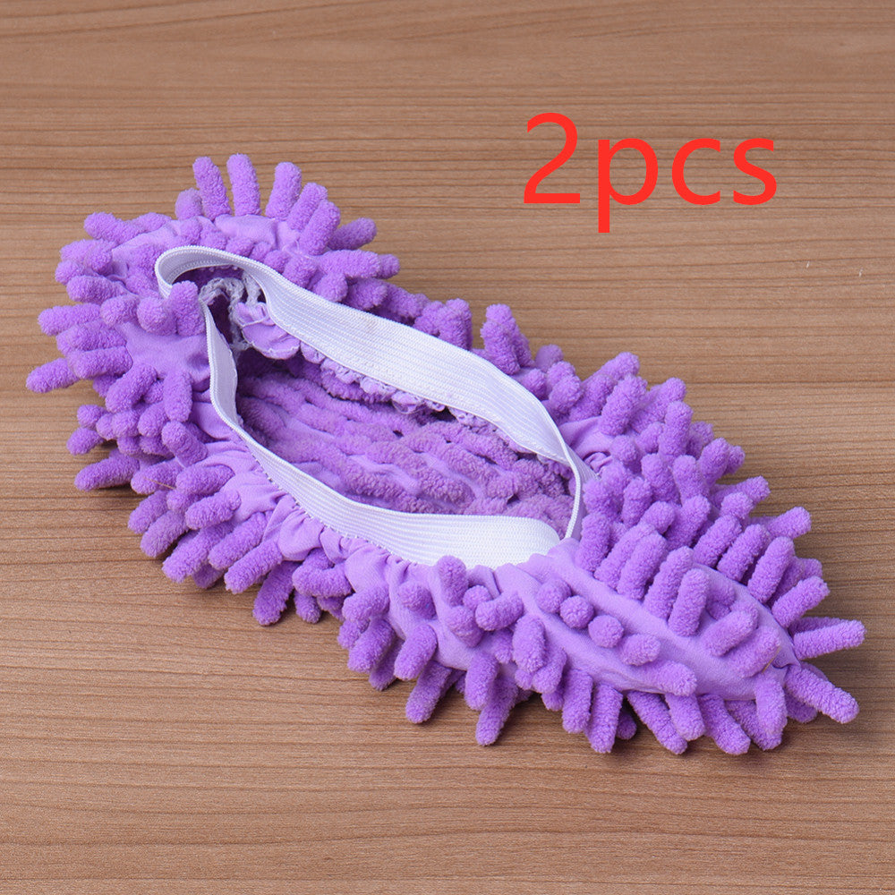 2pcs Set Multifunctional Chenille Micro Fiber Slipper Shoe Covers Clean Slippers Lazy Drag Shoe Mop Caps Household CleanTools