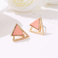 Pink Triangle Stud Earrings for Girls Women Stud Jewelry Gift Accessories