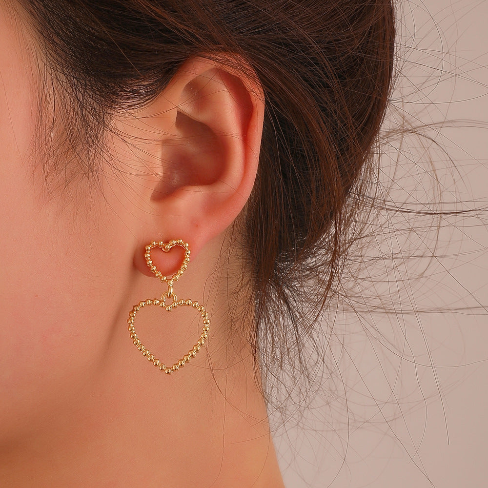 Heart Dots Style Dangle Earring Exquisite Fashion Drop Earrings For Women