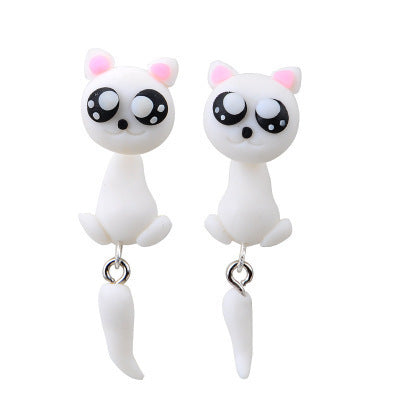 Animal Soft Clay Three-dimensional Cartoon Earrings