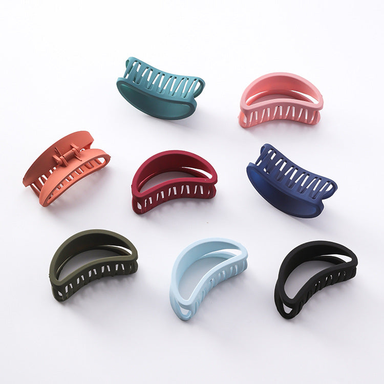 Korean style simple versatile grip sanding hollow curved hair catch half catch ponytail clip bath hairpin card