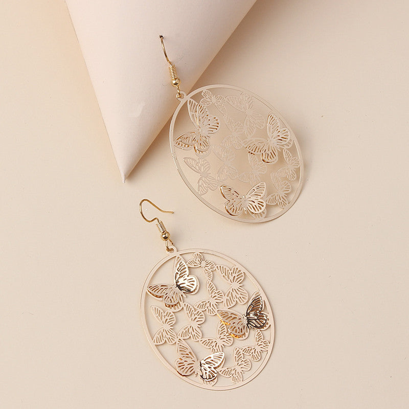Butterflies Ring Gift Earring Dangle Women Fashion Jewelry Jewellery