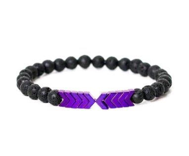 Purple Arrow Men and Women Natural Stone Bracelet Volcanic Stone Magnet Bracelet