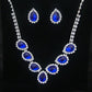 The new bride jewelry color diamond earrings necklace fashion necklace set can be customized