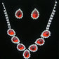 The new bride jewelry color diamond earrings necklace fashion necklace set can be customized