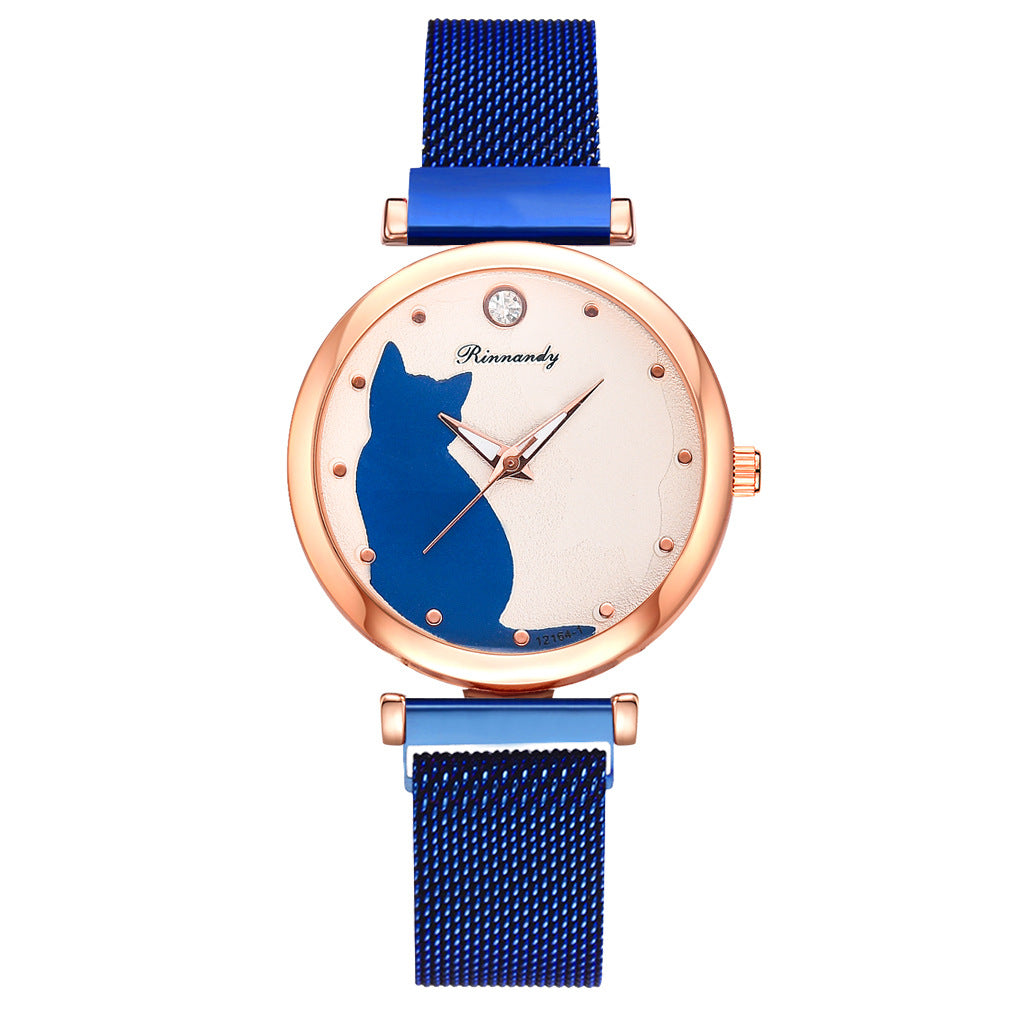 Women's cat watch bracelet set