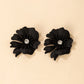 Black Flower Stud Earrings for Women Girls Fashion Earrings Piercing Jewelry