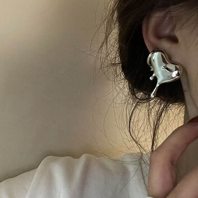 Dripping Heart Jewelry Stud Earring Modern Fashion Women Earrings Piercing Studs