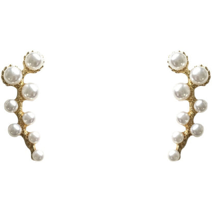 Floral Pearl Style Stud Earrings Fashion Jewelry for Girls Women Gift