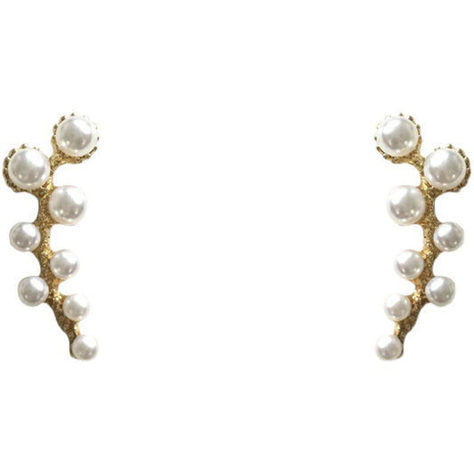 Floral Pearl Style Stud Earrings Fashion Jewelry for Girls Women Gift