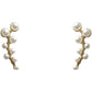 Floral Pearl Style Stud Earrings Fashion Jewelry for Girls Women Gift