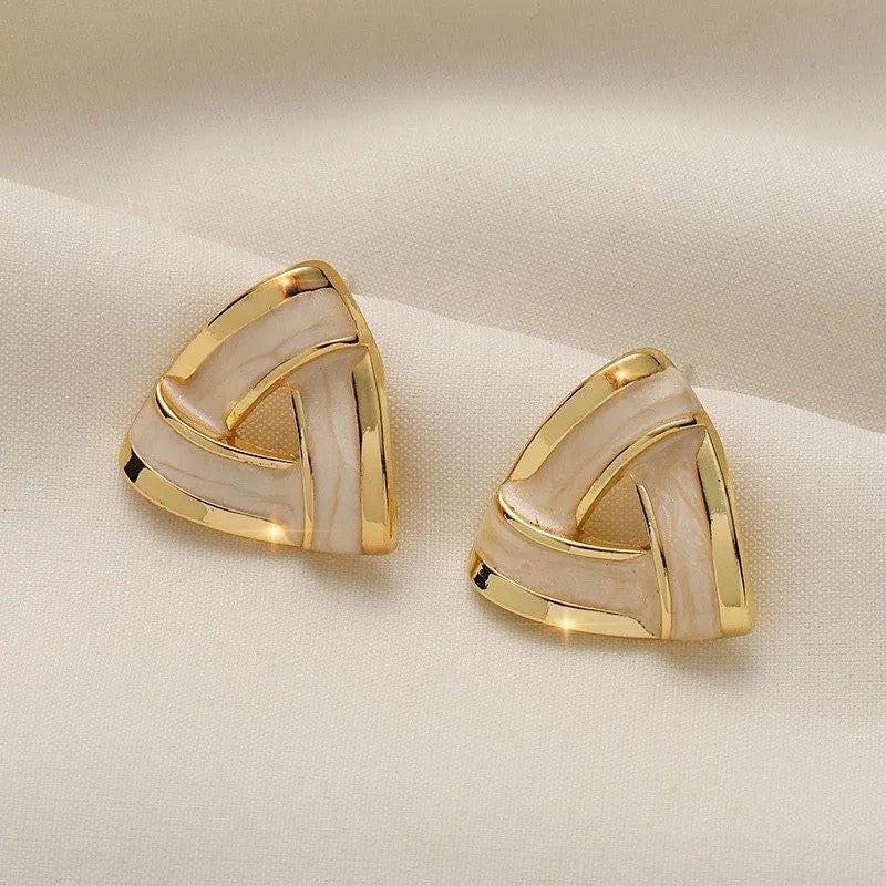 Geometric Triangle Stud Earrings Accessories Gift Women Girl Fashionable Jewelry