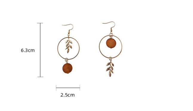 Leaf Wooden Pendant Dangling Drop Earrings Women Girls Gifts Jewelry Accessories
