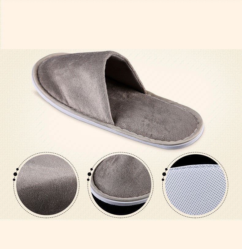 Non-disposable Fleece-like Padded Hospitality Slippers