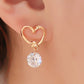 New Fashion Love Shiny Zircon Earrings Hypoallergenic Heart Earrings Simple Women Long Earrings Korean Jewelry