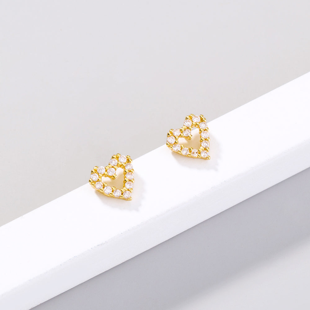 Mini Heart Stud Earrings Women Jewelry Mom Gift Everyday Wear Earrings