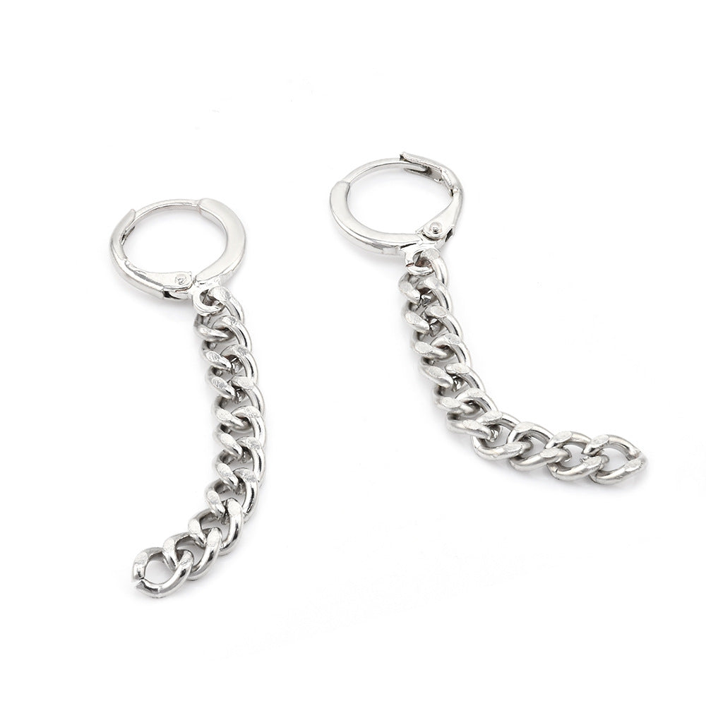 Metal Chain Hoop Dangle Fashion Earrings for Women Stylish Party Jewelry Gift