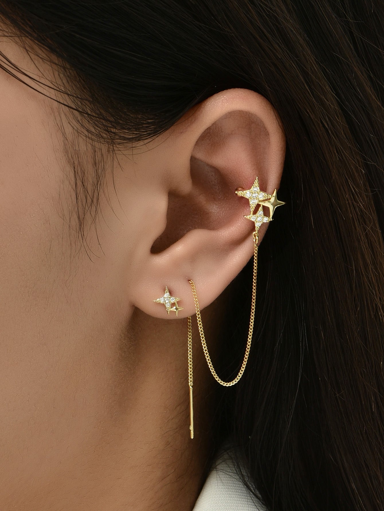 Stars Strings Studs Dangle Earring Exquisite Fashion Earrings For Women